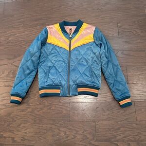 Classic Rock Couture Peacock Rising Sun quilted bomber jacket Size Medium